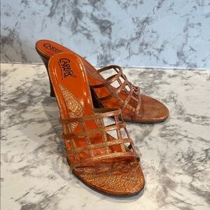 Carlos by Carlos Santana Orange Heels Elegant Design